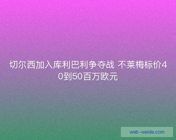 切尔西加入库利巴利争夺战 不莱梅标价40到50百万欧元 切尔西加入库利巴利争夺战 不莱梅标价40到50百万欧元